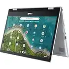 Asus Chromebook Flip CM14 2-in-1 Convertible | 14,0" Full-HD Touchscreen Display | AMD Athlon3015Ce | 4 GB RAM | 64 GB SSD | AMD Radeon | Chrome OS | QWERTZ Tastatur | Silver |