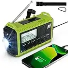 Emergency Weather Radio with Solar Crank Rechargeable Battery Operated Radio Portable,NOAA Weather Radio AM/FM/SW,LED Flashlight,Reading Lamp,SOS Alarm,USB Charge for Outdoor Camping Power Outages