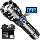 Lampe Torche LED Ultra Puissante, 15000 Lumens Lampe de Poche, XH70.2 Lampe Torche Rechargeable, Étanche Zoomable Lampe Tactique Avec 5 Modes D'éclairage pour Camping Randonnée Urgence