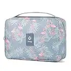 Hanging Travel Toiletry Bag Cosmetic Make up Organizer for Women Waterproof (Flamingo)