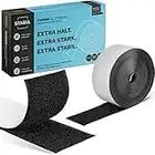 STARKL® Nastro in velcro autoadesivo extra forte e extra largo (nero), 5 m x 50 mm, chiusura in velcro autoadesiva, per interni ed esterni