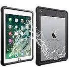 TECHGEAR Waterproof Case for iPad 9.7" 6th Gen 2018 / 5th Gen 2017 [Poseidon Case] Slim Rugged Armour Shockproof Waterproof Case with Built-in Screen Protector + Stand & Neck Strap fit Apple iPad 9.7"