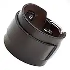 JOVIVI Unisex Women Men Punk Belt Buckle Genuine Leather Bracelet Brown Wide Wristband Cuff Bangle 1 Layer