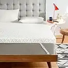 Fiberluxury 3 Inch Gel Infused King Size, High Density Cooling Ventilated Design Memory Foam Bed Toppers-Ultra Plush Mattress Toppers with Bamboo Cover
