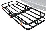 MaxxHaul 70107 53" x 19-1/2" Hitch Cargo Carrier - Trailer Mount Steel With High Side Rails For RV's, Trucks, SUV's, Vans, Cars 2" Receiver 500-lb Load Capacity , Black