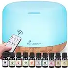 Diffuserlove Diffuser Essential Oil Diffusers 500ML Remote Control Aroma Diffuser Cool Mist Aromatherapy Diffuser with Mute Design, Timer and Auto Shut-Off for Office Living Room