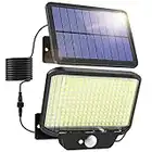 AOSTOK Faretti Solari a Led da Esterno con sensore di movimento,266Leds 1400Lm 3 Mode Luce Solare Led Esterno IP65 Impermeabile LED Lampade Solari da Esterni con Estensore da 3M Giardino Garage