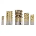 HALJIA 50Pcs Woodworking Twist Drill Bit Set 1-3mm Small HSS High Steel Titanium Coated Round Shank Tool for Wood Plastic Aluminum Copper Steel