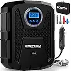 Fortem Digital Tire Inflator for Car w/Auto Pump/Shut Off Feature, Portable Air Compressor, Carrying Case (Black)