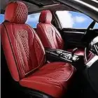 Coverado Leather Seat Covers, Waterproof Luxury Leatherette Car Seat Cushions for Front and Rear 5 Pcs, Stylish Seat Protectors Auto Accessories Universal Fit Most Sedans, SUVs and Trucks, Red