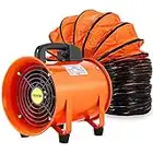 OrangeA Utility Blower Fan, 8 Inches, 230W 882 CFM High Velocity Ventilator w/ 32.8 ft/10 m Duct Hose, Portable Ventilation Fan, Fume Extractor for Exhausting & Ventilating at Home and Job Site