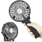 Handheld Fan, EasyAcc Personal Fan Powefull Portable Fan with 3 Speeds [LIFETIME SERVICE] 6 Blades 180° Foldable MINI USB Fan Desk Fan Small Table Rechargeable Fan for Travel Camping Outdoors - Black