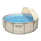 Bestway Power Steel 13' x 42" Above Ground Outdoor Swimming Pool Set with Canopy