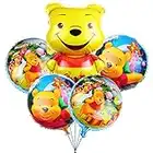 5pc Pooh Bear Party Aluminum Film Balloons Pooh Bear Birthday Party Supplies