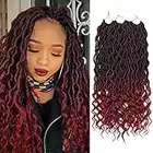 6 trenzas de ganchillo trenzas trenzas de pelo sintético de diosa, extensiones de cabello sintético de alta temperatura para mujeres negras, 20 pulgadas, 24 mechones por paquete (TBUG)