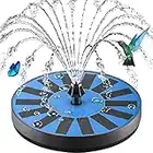 ZOLOCHEL Solar Fountain Upgraded 100% Glass Covered， Solar Powered Bird Bath Water Fountains with 8 Nozzles & 4 Fixers for Garden, Pond, Pool, Fish Tank Decoration