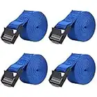 Azarxis Lashing Strap Adjustable Cam Buckle Tie Down Heavy Duty Secure Straps up to 441 lbs Capacity for Motorcycle Kayak Canoe Trailer Cargo Truck Bicycle Luggage (Blue - 4 PCS - 79 inch x 1 inch )