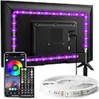 Enteenly Striscia LED TV Retroilluminazione, 3m Luci LED USB Alimentata con Telecomando e controllo APP, Striscia Luminosa a LED RGB 5050 per HDTV da 40-55 Pollici, PC Monitor