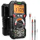 KAIWEETS Digital Multimeter mit LED-Buchsen, Strommessgerät True RMS Auto-Range 6000 Zähler, misst Spannung,Kapazität, Temperatur, Widerstand für Elektriker