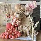 Kit per archi a palloncino, kit di ghirlanda per palloncini con albicocche color crema, beige, macaron, rosa, corallo rosso, decorazione per feste per compleanni, matrimoni, baby shower