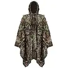 aleawol Ghillie,Capa de traje ligero, traje Ghillie de camuflaje de hoja 3D para adulto, poncho Ghillie, capa de camuflaje, traje de camuflaje para airsoft, caza, fotografía, fiesta de Halloween