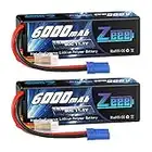 Zeee 3S Lipo Battery 6000mAh 11.1V 80C Hard Case RC Battery with EC5 Connector for RC Car Truck RC Tank Boat Racing Models (2 Pack)