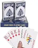 Jumbo Playing Cards & Large Print Playing Cards,Poker Size Standard Index，Playing Cards Large Print Suitable for Adults, Seniors, Low Vision Crowd （2 pcs）