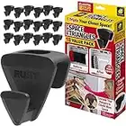 RUBY SPACE TRIANGLES Original AS-SEEN-ON-TV Ruby Space Triangles, Ultra- Premium Hanger Hooks Triple Closet Space 18 PC Value Pack, Black, 2 in.