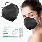 IDOIT Masque FFP2, 50 Pcs Masque de Protection FFP2, Masque FFP2 KN95 avec 5 Couches, Certifié CE, Masques Jetables Adulte Homme Femme（Noir）