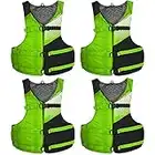 Stohlquist Fit Adult PFD Life Vest , Green & Black [4-Pack]