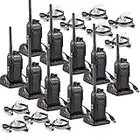 Retevis RT27 Talkie Walkie avec Oreillette, Talkie Walkie Professionnel, RMR446 sans Licence, 16 Canaux VOX, Rechargeable avec Chargeur USB, pour Service de Sécurité, Restaurant, L'école(10 pcs)