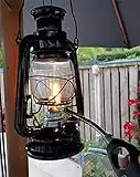 DWD ® Vintage Decor ® Storm Lantern 10 inch Premium Oil Lamp Black Burning Hurricane Lantern Retro Kerosene Lamps Classic Oil Lamp Table Lanterns for Home, Garden, Camping Citronella