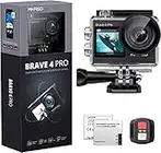 AKASO Brave 4 Pro 4K Action Camera - 131ft Waterproof Camera with Touch Screen Advanced EIS Remote Control 5X Zoom Underwater Camera Support External Mic