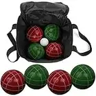 Bocce Ball Set – Outdoor Backyard Family Games for Adults or Kids – Complete with Bocce Balls, Pallino, and Equipment Carrying Case, Black, 7" x 3.5"