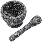 Leoyee Garlic Press, Mortar and Pestle, Easy to Clean Mini Garlic Grinding Tool Kitchen Tool Food, Squeezer Garlic Press (Granite Grain)