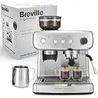 Breville Barista Max Siebträgermaschine | Espressomaschine/Kaffeemaschine mit integriertem Mahlwerk und Milchaufschäumer| 2,8-l-Wasserbehälter | Italienische Pumpe mit 15 Bar | Edelstahl [VCF126X]