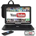 NAVISKAUTO 17.5" Portable DVD Player with 15.6" Large Swivel Screen, 1080P MP4 Video, HDMI Input, Sync TV/Phone, 6 Hours Battery, USB, SD Card, High Volume Speakers, Includes Carry Bag