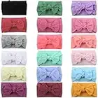 DeD 18 Pieces Nylon Newborn Headbands Hair Bows Elastics Soft Bands for Newborns Infants Toddlers