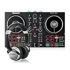 Numark Party Mix II + HF125 - DJ Controller/DJ Set for Beginners with Built-In DJ Lights, DJ Mixer and Portable DJ Headphones