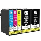 Q-image 27 27XL Ink Cartridge Compatible with Epson 27XL Multipack for Workforce WF-7720 WF-7210 WF-7710 WF-3620 WF-3640 WF-7110 WF-7610 WF-7620 WF-7715 (5-Pack)