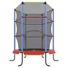 Ultrasport Trampolín interior para niños Jumper 140 cm, trampolín diversión y fitness para niños a partir 3 años, para como trampolín interior, asegurado con red y cubierta de borde, Rojo/Azul