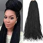 WIGENIUS - 6 paquetes de extensiones trenzadas estilo senegalés, extensiones sintéticas con efecto de ganchillo pequeñas de 55,88 cm (1B)