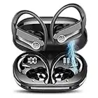 Auriculares Inalambricos Deportivos, 2023 Bluetooth 5.3, Hi-Fi Estéreo Cascos con Dual LED Pantalla, Llamadas Nítidas con HD Micrófono, Controladore 13 mm Bass Potentes, USB-C