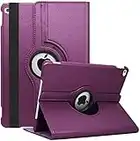 New iPad 9.7 2018 2017 / iPad Air 2 / iPad Air Case - 360 Degree Rotating Stand Protective Cover with Auto Sleep Wake (Purple)