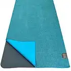 Dusky Leaf Zeroslip Hot Yoga Towel - Aqua Blue