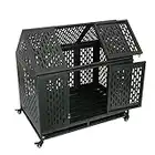 Gelinzon Heavy Duty Dog Cage Crate Kennel Playpen Large Strong Metal for Large Dogs and Pets, Easy to Assemble with Patent Lock and Four Lockable Wheels, 42''/ Blue