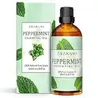 ASAKUKI Peppermint Essential Oil 100ml, 100% Natural & Pure Peppermint-Oil, Organic Aromatherapy Mint Essential Oil, Scented Oils for Diffuser, Humidifier, Relax, Sleep, Perfect Gifts