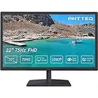 Antteq 22 inch Computer Monitor, 1080P Desktop Business Monitor, FHD 75Hz Monitor 16.7M Colors HDMI VGA Audio Out 5ms Free Flicker Blue Light Filter, LED Gaming Monitor for PC Home Office, Black