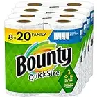Bounty QuickSize - Rollos de papel de cocina, paquete familiar de 8 unidades (equivalente a 20 rollos regulares), color blanco (el embalaje puede variar)