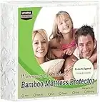 Utopia Bedding Waterproof Bamboo Mattress Protector Full/Double 200 GSM, Fits 15 Inches Deep, Mattress Cover, Breathable, Fitted Style with Stretchable Pockets